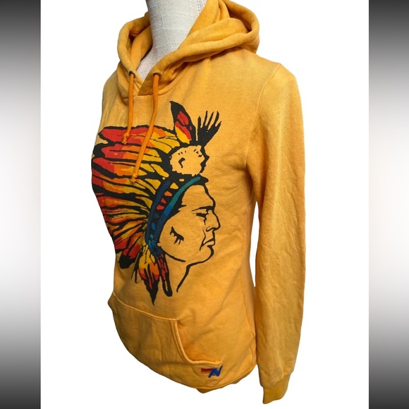 AVIATOR NATION Rare Native American Indian Long Sleeve Pullover Hoodie Sweater S - Picture 3 of 8